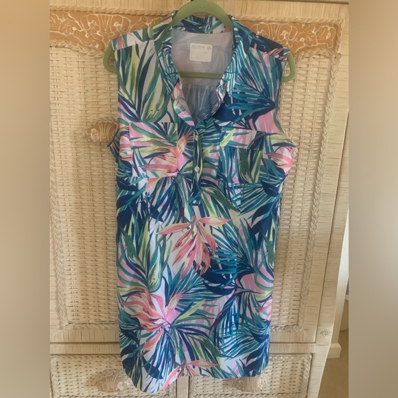 Chemise femme Reel Legends 2X bleu marine fleurie ventilée